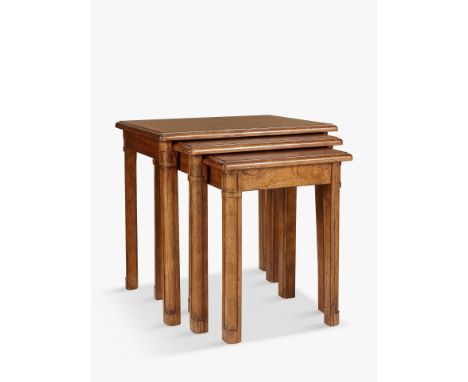 John Lewis &amp; Partners Hemingway Nest of 3 Tables This formal nest of 3 tables is made from melia oak solids and pippy oak