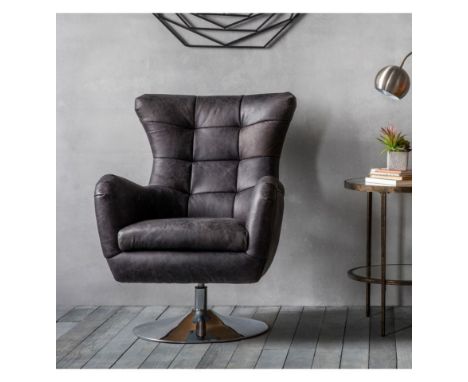 Clearwell Swivel Chair Charcoal Leather Sink into our comfortable Clearwell Occasional Chair designed to bring extra class to