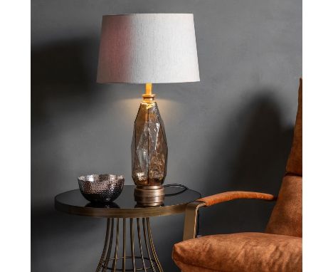 { Option of lots:  1073, 1074 } Sibarri Table Lamp The stylish geometric base of the Sibarri table lamp is creatred using lus