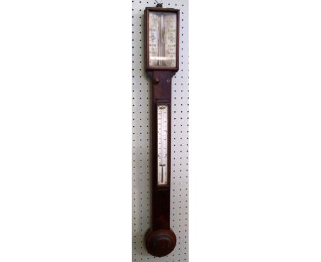 An early 19th Century flame mahogany stick barometer
By F W Morgan of Manchester, length 91cm (illustrated)
