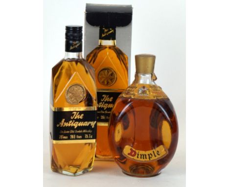 2 bottles DeLuxe Old Scotch Whisky from 1970's 
1 bottle The Antiquary (in OPC) together with 1 bottle Haig Dimple 
