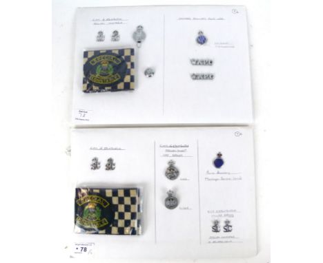 A collection of City of Edinburgh Constables and Special Constables collar badges, cap badges, mid 20th Century 
Comprising S