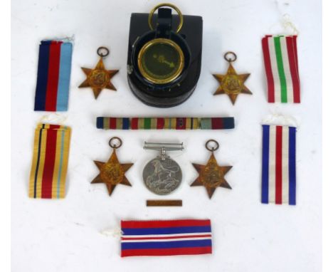 A WWII medal group awarded to P E Lee 
Comprising 1939-45 star, Africa star with 8th army bar, Italy star, France and Germany