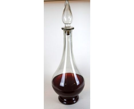 A large Victorian glass apothecary chemist carboy
 Of baluster form with teardrop stopper, originally produced for a shop dis