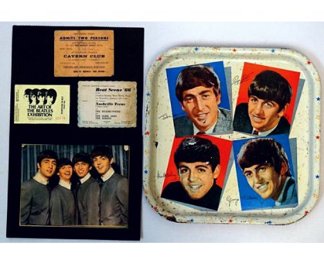 Collection of Beatle Items
Lot includes a 1960's enamel tray decorated with a colour picture of the fab four, a rare 1966 Cav