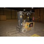 Caterpillar Model #EC-15 Electric Forklift, Rated 3000 lb. Capacity, 189 in. Lift Height, Side