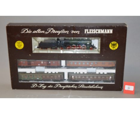 HO Gauge. A boxed Fleischmann 1885 HO Train Set, 'An Express Train of the Prussian State Railway - limited edition, containin