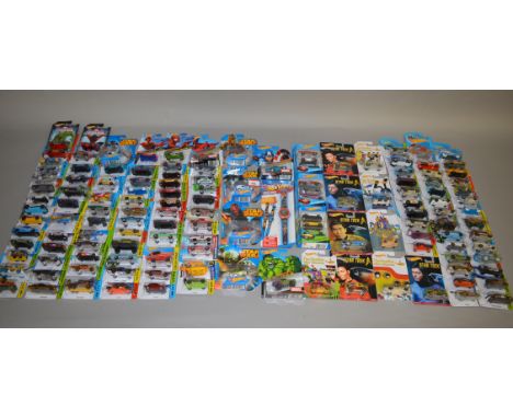 A good quantity of Mattel Hot Wheels, including Beatles, Marvel, etc. All carded, overall appear E.