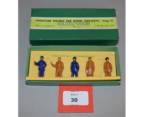 O Gauge. A boxed Dinky Toys set of 'Miniature Figures for Model Railways' No.4 Engineering Staff. G+/VG in G+ box. 
