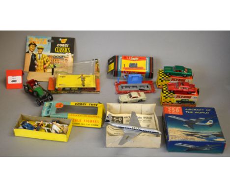 Mixed lot of diecast models: Lone Star Aircraft of the World Boeing 707 with instructions; Lone Star Impy 401 Car Ramp; two L