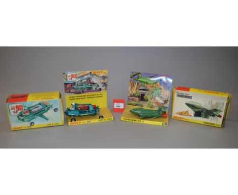 Two boxed Dinky Toys 'Gerry Anderson' related diecast models, 101 Thunderbird 2, with pod but missing small T4 model, P with 