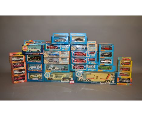 28 x Matchbox Super Kings, Speed Kings and King Size, including: K-59 Ford Capri MkII; K-24 Lamborghini Mura; K-71 Porsche Po