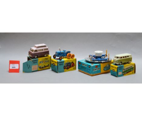 Four boxed Corgi Toys diecast models, 54  Fordson Tractor with Half Tracks, F with remnants of perished tracks in F box, 420 