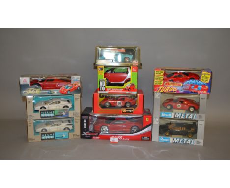 10 x larger scale diecast models, including Revell 1:24 scale and Bburago Miami Vice. Boxed, G-VG.