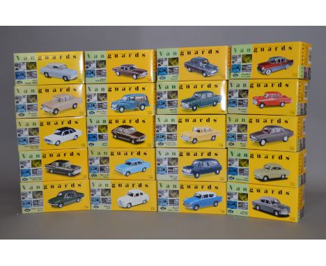 20 x Lledo Vanguards 1:43 scale diecast model cars. Overall appear VG and boxed.