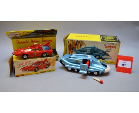 Two boxed Dinky Toys 'Captain Scarlet' related diecast models, 103 Spectrum Patrol Car and 104 Spectrum Pursuit  Vehicle, the