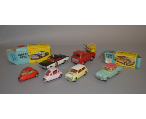 Two boxed Corgi Toys diecast model cars, 223 Chevrolet 'State Patrol', F/G in P box, and 234 Ford Consul Classic, repainted i