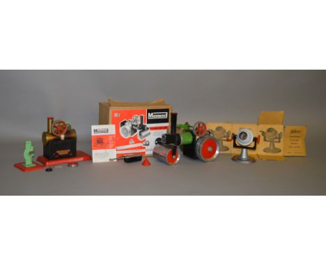 A boxed Mamod S.R.1 Steam Roller, G, with unused burner tray, funnel and steering rod in G box together with a boxed Wilesco 