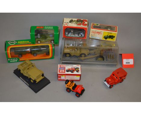 A small selection of boxed diecast Jeep models by Gama, Nacoral, Diapet and others, overall models appear G+/VG in generally 