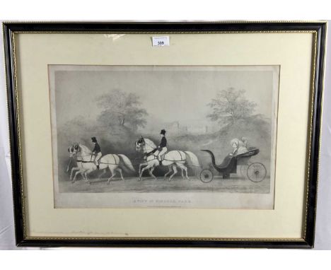 Early Victorian black and white lithograph - 'A View in Windsor Park', 35cm x 54cm, in glazed frame