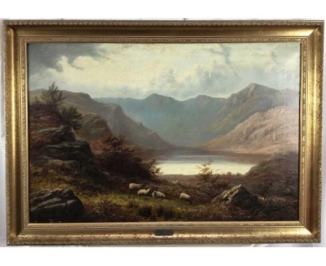 William Mellor (1851-1931) oil on canvas -Welsh Landscape, signed, inscribed verso, 61cm x 92cm, in gilt frameNot relined, ol