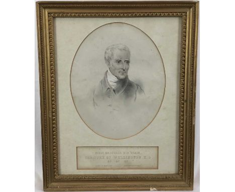 19th century lithograph portrait by Mr Shelton, Field Marshall His Grace The Duke of Wellington..., in glazed gilt frame, 43c