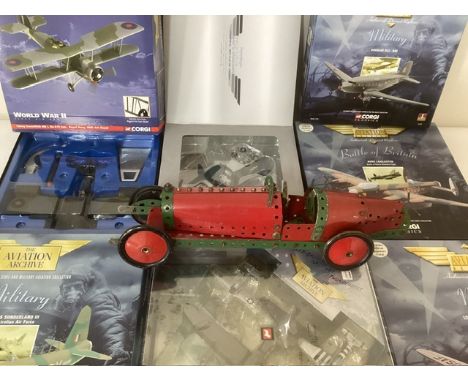    Corgi die cast toys ; to include excellent 7 boxed unused detail aircraft from the Aviation archive series and a Meccano B