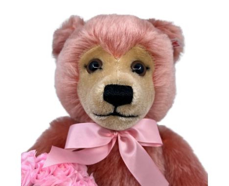 Steiff 995135 rose pink cieslik musical 'Happy Birthday' bear 2002. Boxed as sold. (1)  You are personally  invited to Bishto