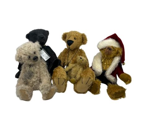 Four Knarf by Maria Devlieghere teddy bears toys -vintage-to include 'Santa Claus' 6 of 6, 'Archibald' 1 of 1, 'Tom' 2 of 6 a