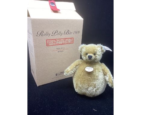 Steiff Vintage adorable Rolly Polly teddy bear weighted 1909 exact replica vintage boxed Topsy with box and shipper 406625 16