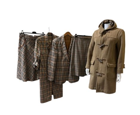 Vintage check Daks womenswear to include a 1970s DAKS for Simpson Piccadilly duffle coat in camel with classic daks check lin