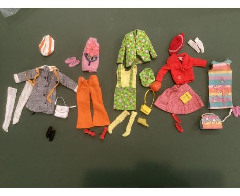 Mattel Barbie sister Skipper doll outfits to include pieces from Hearts and Flowers, Sunny Pastels, School set,Roller scoot s