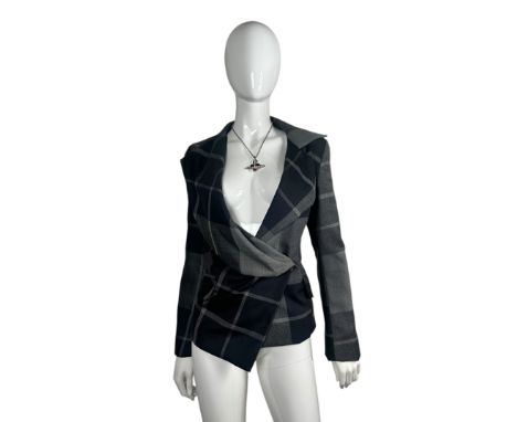Vivienne Westwood Anglomania drunken drape jacket in chevalier check, size 46 and still with original shop tags, priced at &p