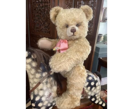 Steiff German vintage Large Studio sized 1953 Replica teddy bear 75cm, shop window sized , honey coloured mohair with giant r