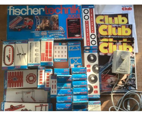 Fischer technik  toys; very large collection of vintage boxed sets inc small accessories, sets and ephemera books and a power