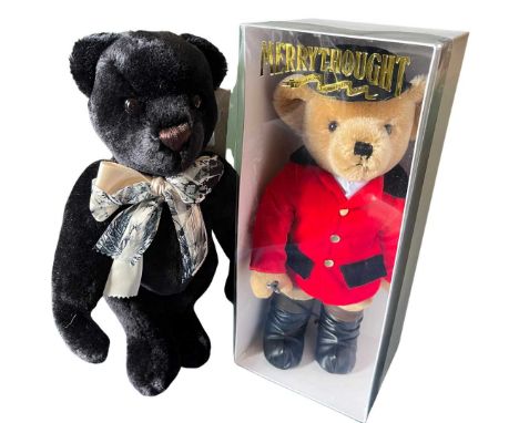 Merrythought vintage bears to include 'Black Prince' a soft clipped mohair bear with leatherette paws, functional growler '2 