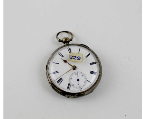 A John Graham of Cumnock open-faced fusee movement pocket watch, the white dial set with Roman numeral time increments and sm