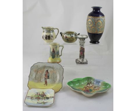 Royal Doulton items to include a Doulton Series ware jug 'Juliette', 'Rosalind' plate, a dish D5966 'The Old Wife', dish depi