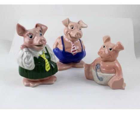 Three Wade NatWest ceramic pig money boxes (3).