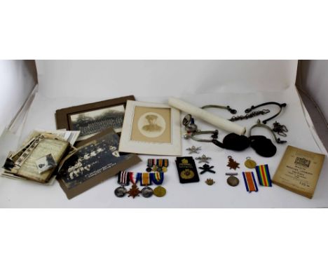 A family group of medals comprising a WWI Military Medal, for  21231 Sjt: T.A. Brantingham. 22/Manch:R. with his 1914-15 trio