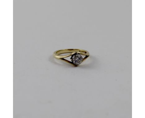 An 18ct gold diamond solitaire ring, diamond weight approx 0.5ct, size K, approx 3.2g.