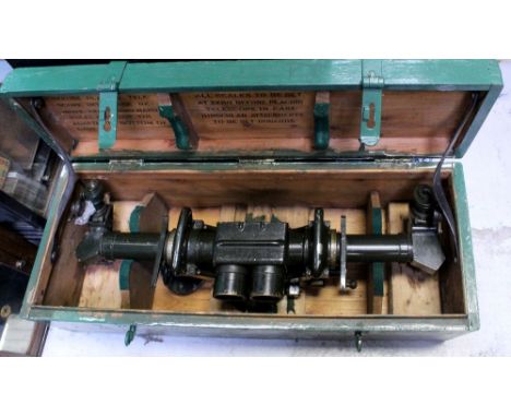 A WWII stereoscopic range finder, telescope identification AA Mark III R&amp;J Beck Ltd, London 1938 No.258, in original box.