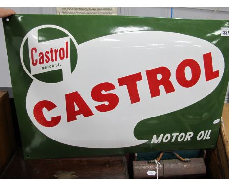 A Large 'Castrol' Enamel Advertising Sign, 39.5 x 60cm.