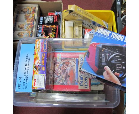 Plastic Meccano, Middle Earth Role-Playing, Microdot, Turnin' Turbo dashboard and other games, childrens annuals, Lurpak butt