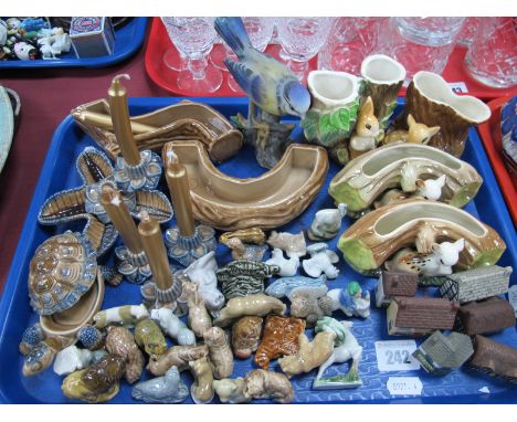 Wade Village Shops and Houses (6), Wade Whimsies, posies, Hornsea Fauna ware posies:- One Tray