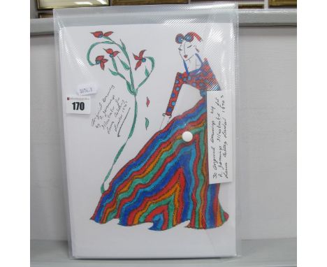 A Collection of Thirty Original Drawings by R. Jennings, illustrator for Laura Ashley, London, during the 1970's.