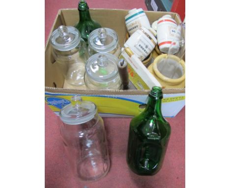 Wade Spirit Barrels, Stoneware and Glass Jars, etc:- One Box