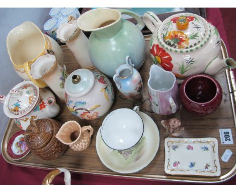 Doulton Civil Service Stores Cup and Saucer, Corona 'Geisha' teapot, 1930's ceramics, etc:- One Tray