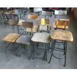 Lot, (8) Vintage Shop Stools