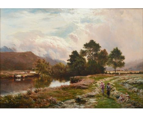 Sydney Richard Percy (1822-1886)Haymaking in West Aber, North WalesSigned and dated S R Percy 1883 (lower right)Oil on canvas
